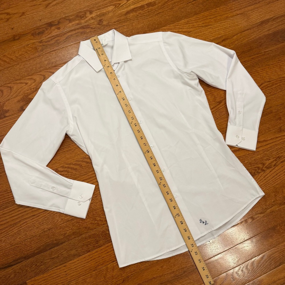 State & Liberty Button Down Dress Shirt Mens Medium Solid White Stretch Athletic - Picture 7 of 12